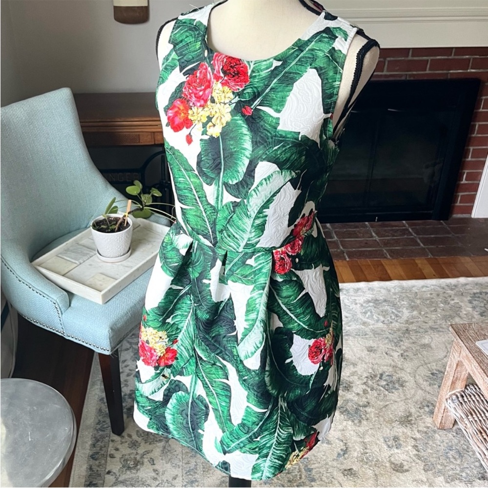 SHEIN | Tropical Brocade Dress